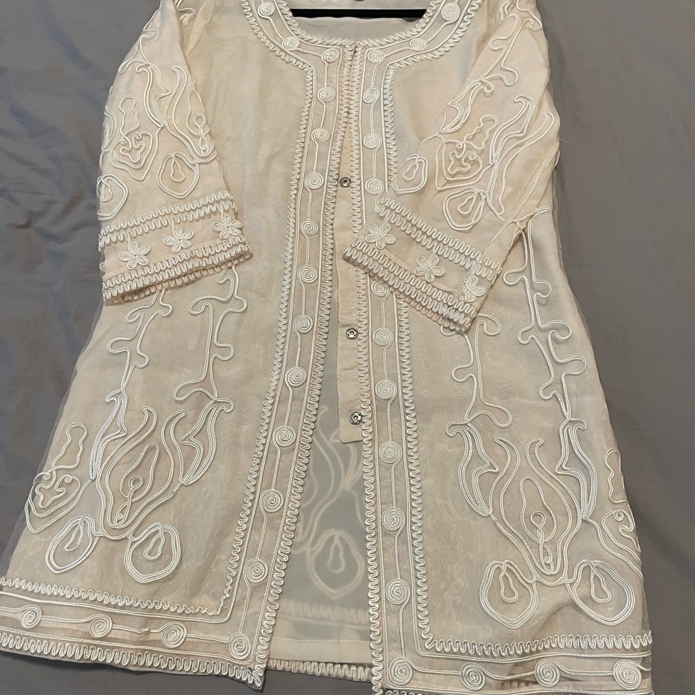 Dolce & Gabbana Stylish Cream Organza Jacket
